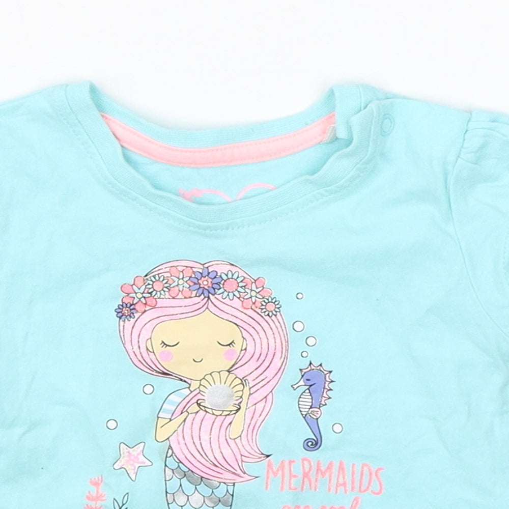 Primark Girls Blue   Basic T-Shirt Size 3-6 Months