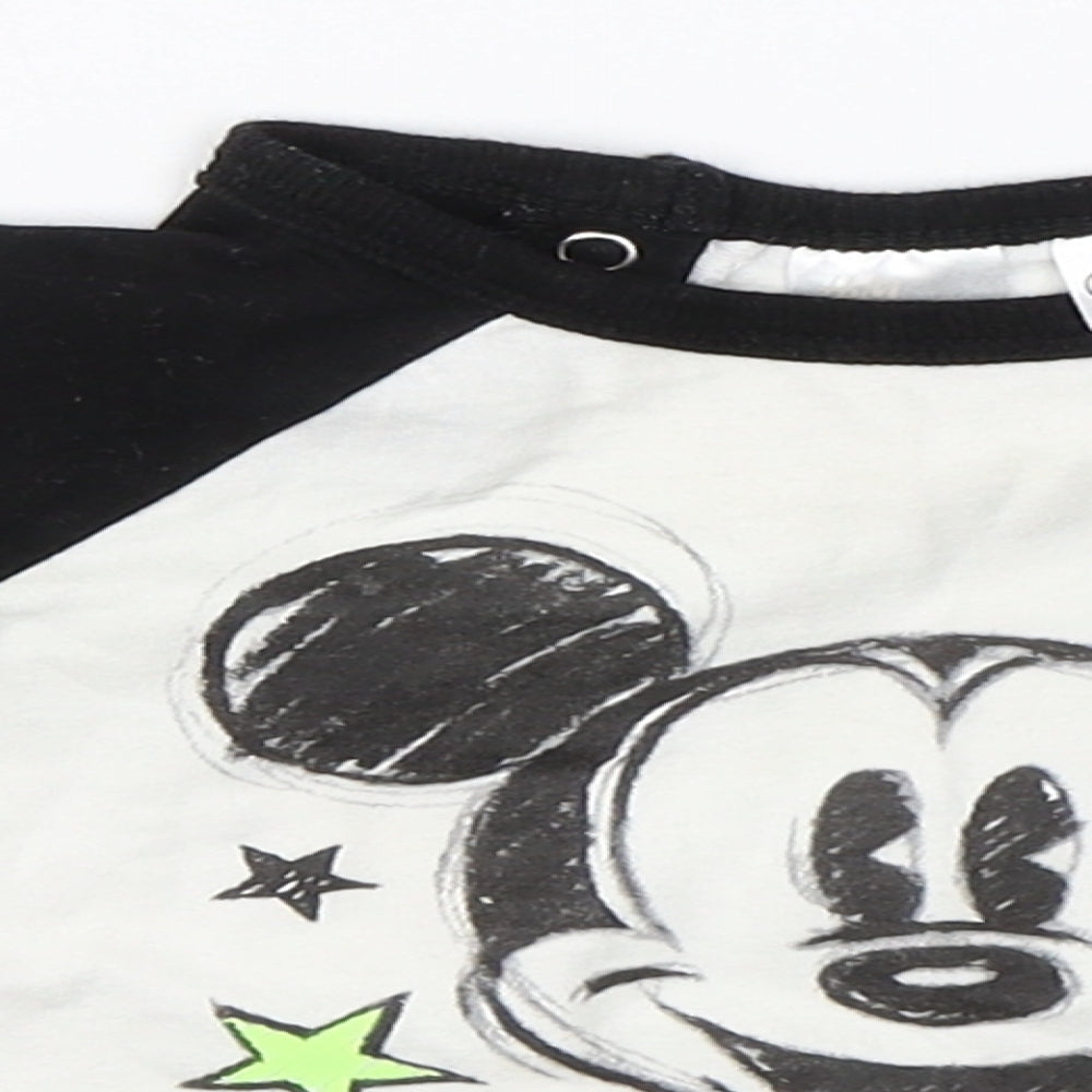 H&M Baby White   Basic T-Shirt Size 0-3 Months  - Disney Mickey Mouse
