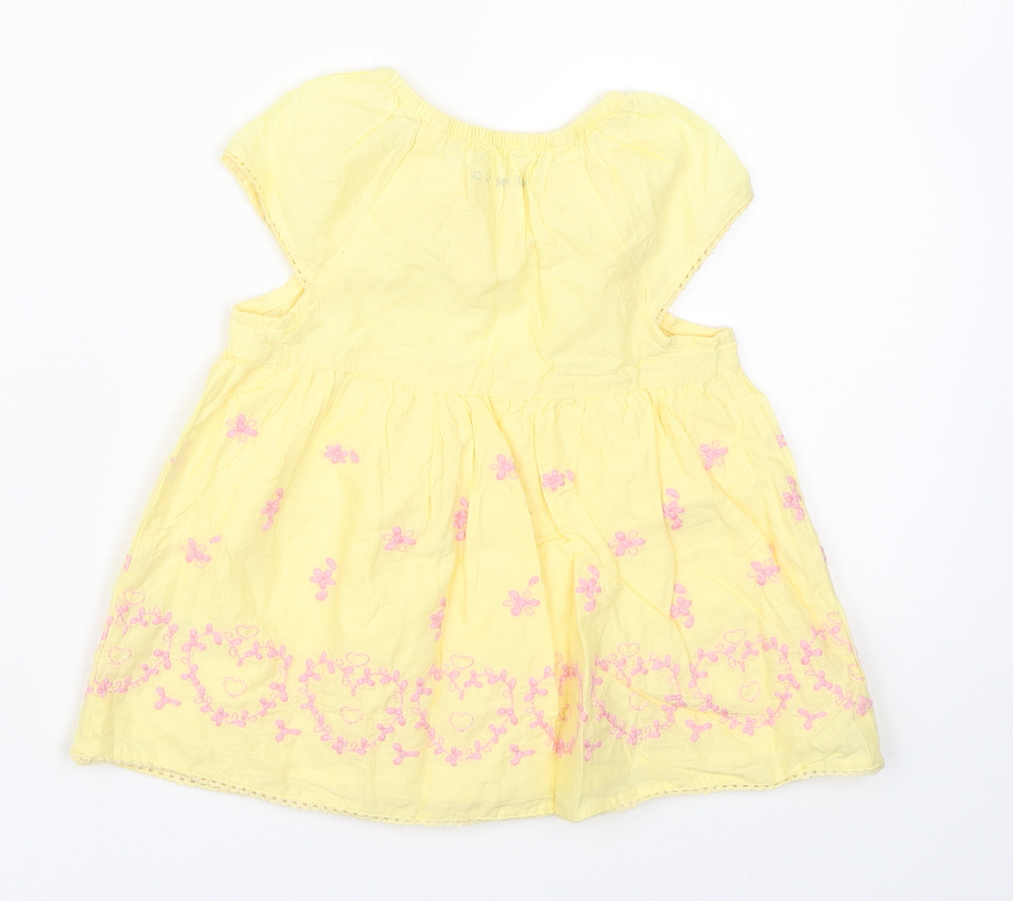 Nutmeg Girls Yellow Floral  Shift  Size 6-9 Months