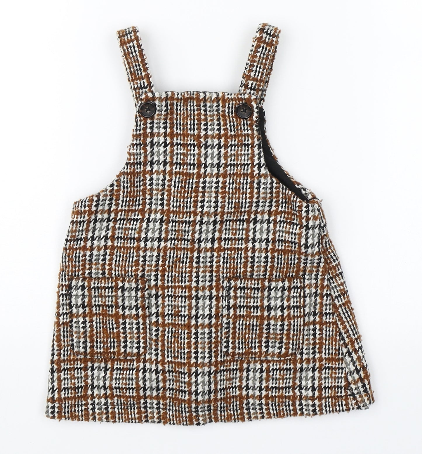 NEXT Girls Brown Check  A-Line  Size 12-18 Months