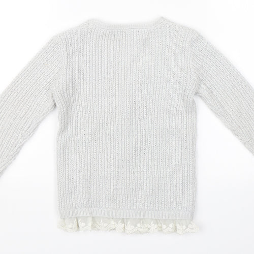 George Girls Grey  Knit Cardigan Jumper Size 2-3 Years