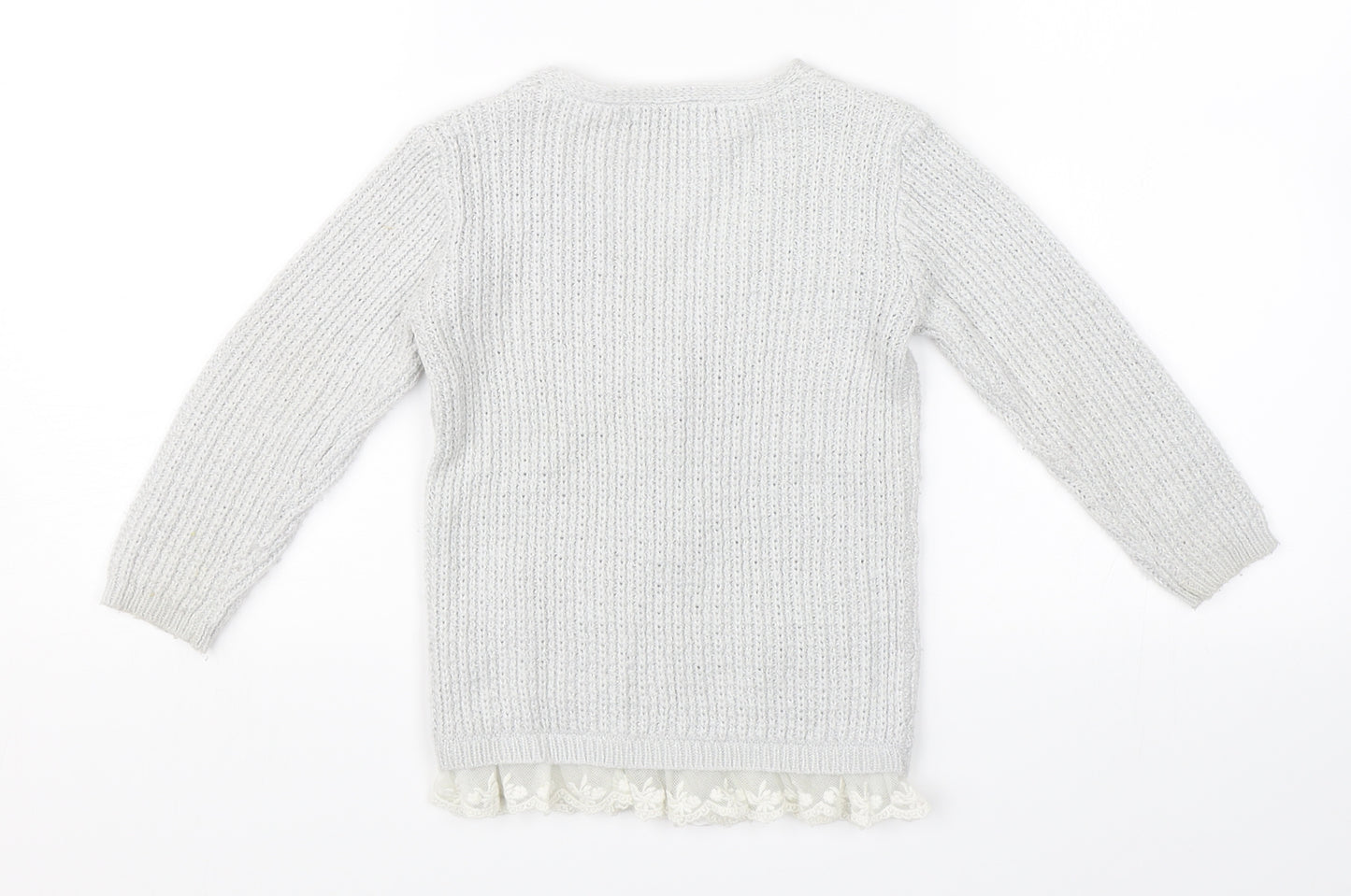 George Girls Grey  Knit Cardigan Jumper Size 2-3 Years