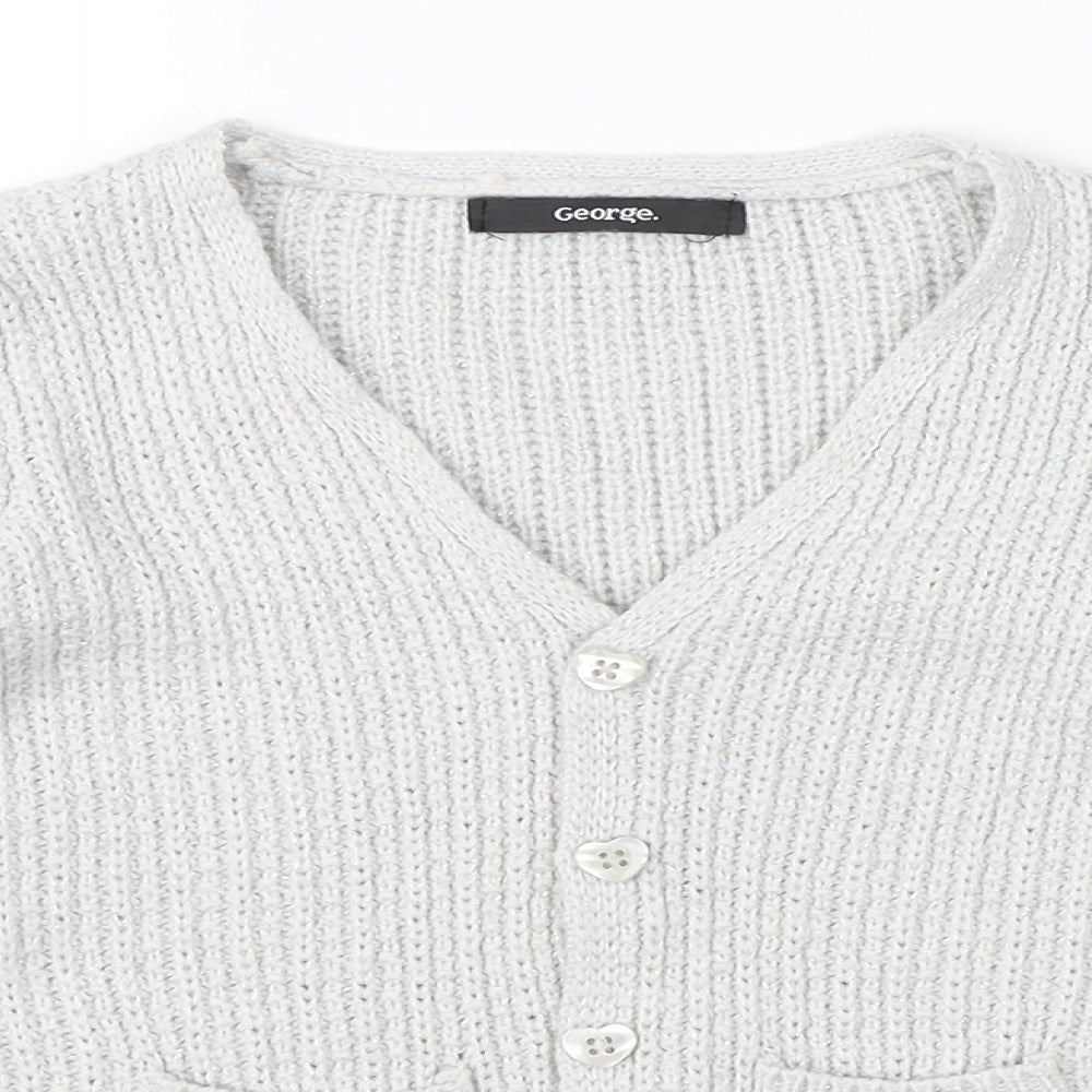 George Girls Grey  Knit Cardigan Jumper Size 2-3 Years