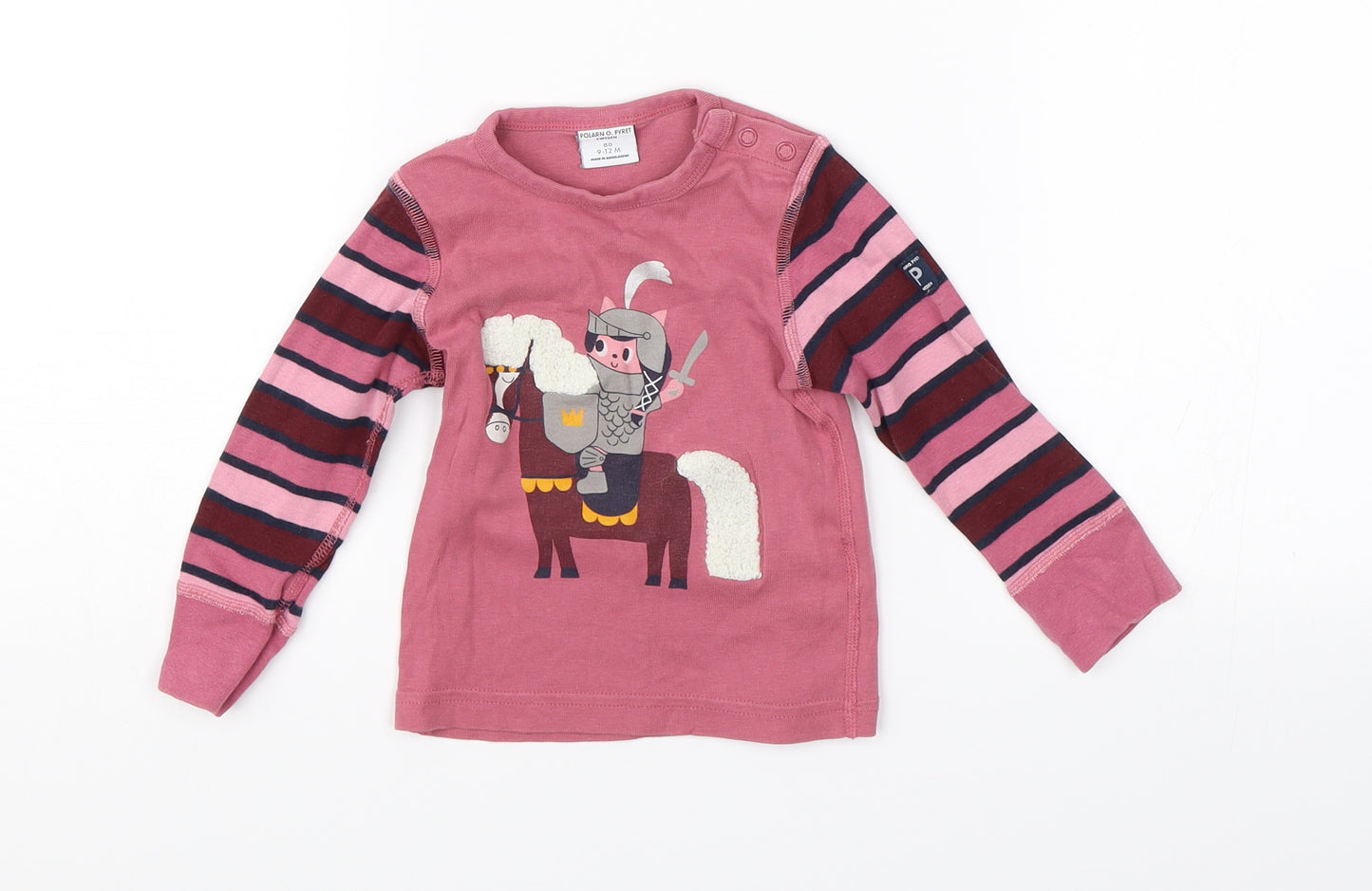 Polarn O. Pyret Girls Pink   Basic T-Shirt Size 9-12 Months