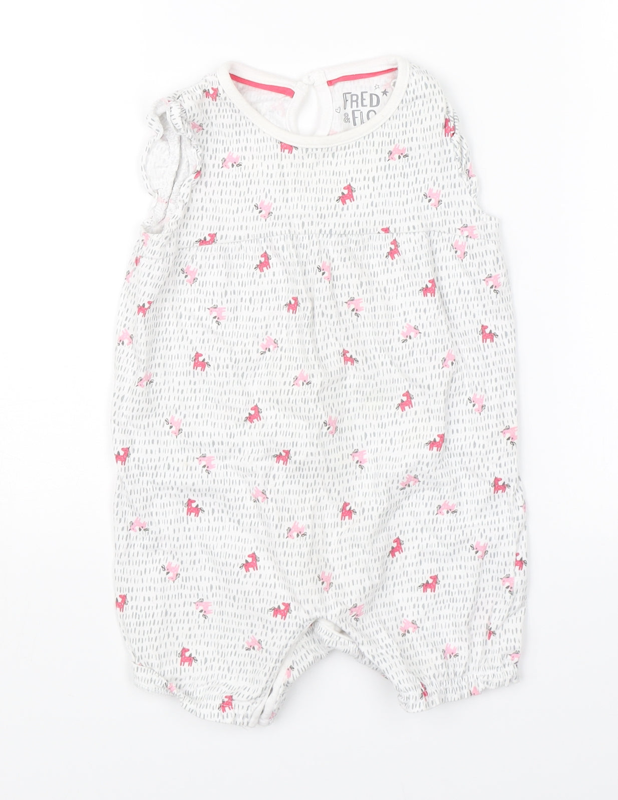 F&F Girls White   Romper One-Piece Size 12-18 Months