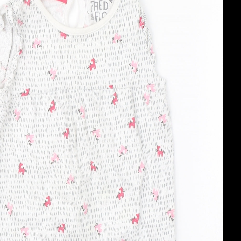F&F Girls White   Romper One-Piece Size 12-18 Months