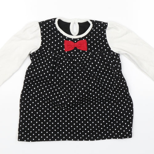 George Girls Black Polka Dot  A-Line  Size 9-12 Months