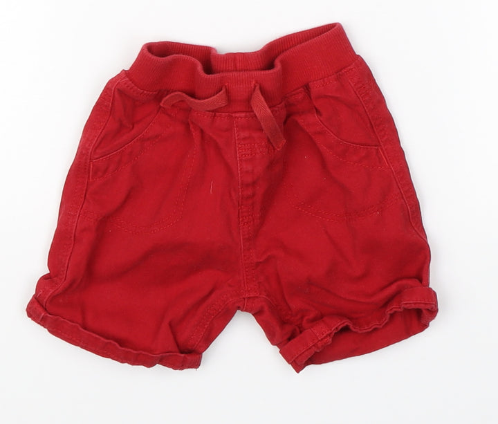 George Boys Red Trousers Size 9-12 Months