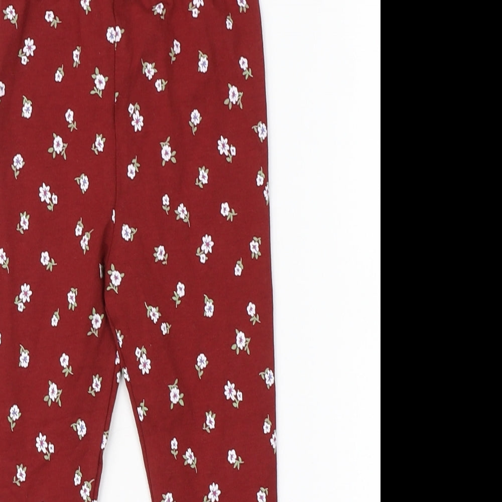 TU Girls Red Floral   Pyjama Pants Size 3 Years
