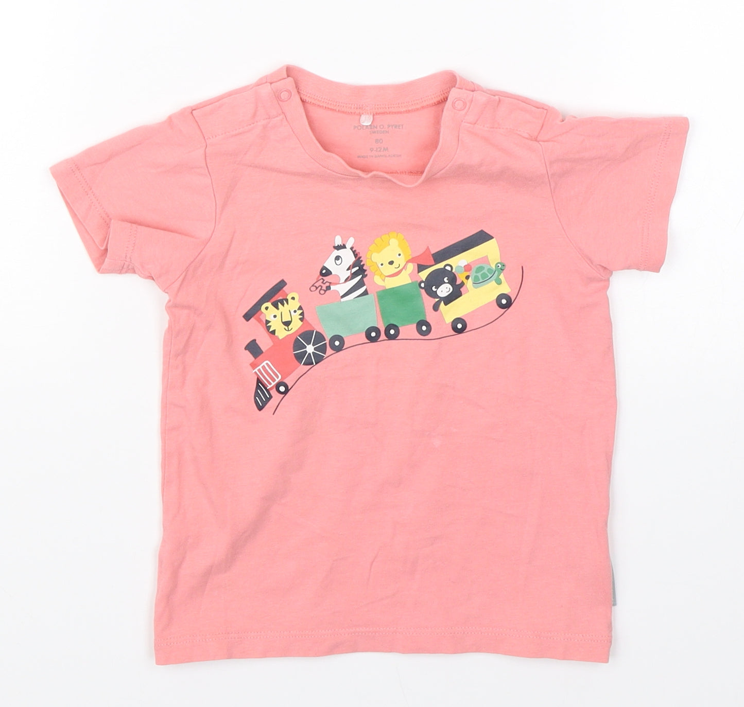 Polarn O. Pyret Girls Pink   Basic T-Shirt Size 9-12 Months