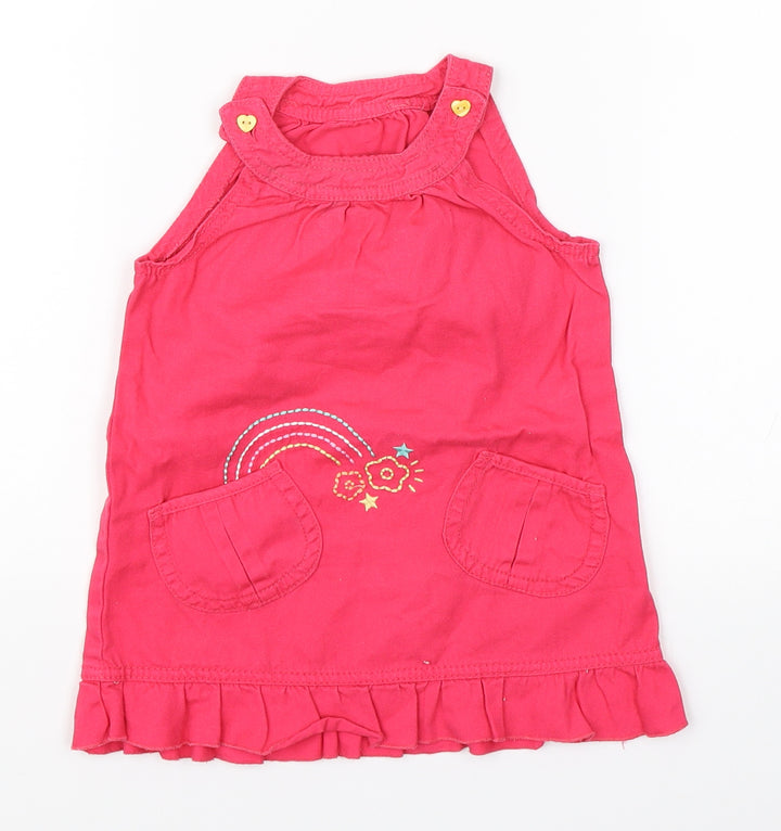 F&F Girls Pink Denim Shift Size 9-12 Months