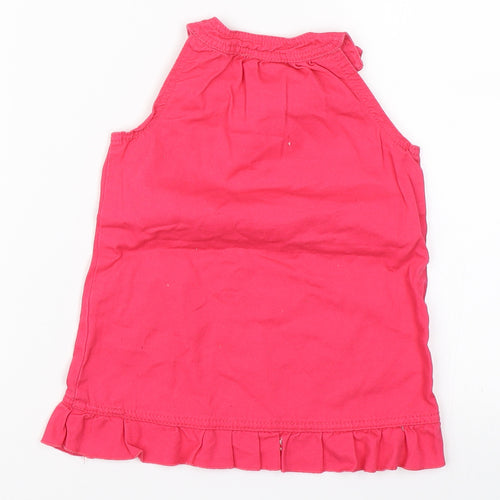 F&F Girls Pink  Denim Shift  Size 9-12 Months