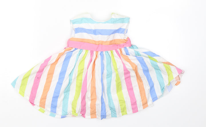 Preworn Girls Multicoloured Striped Tutu Dress Size 6-9 Months