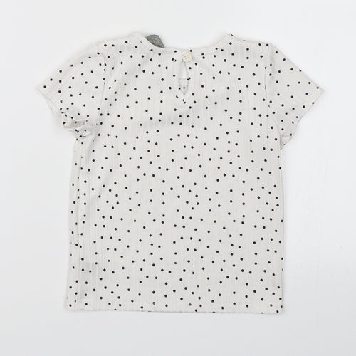 Primark Girls White Polka Dot  Basic T-Shirt Size 12-18 Months