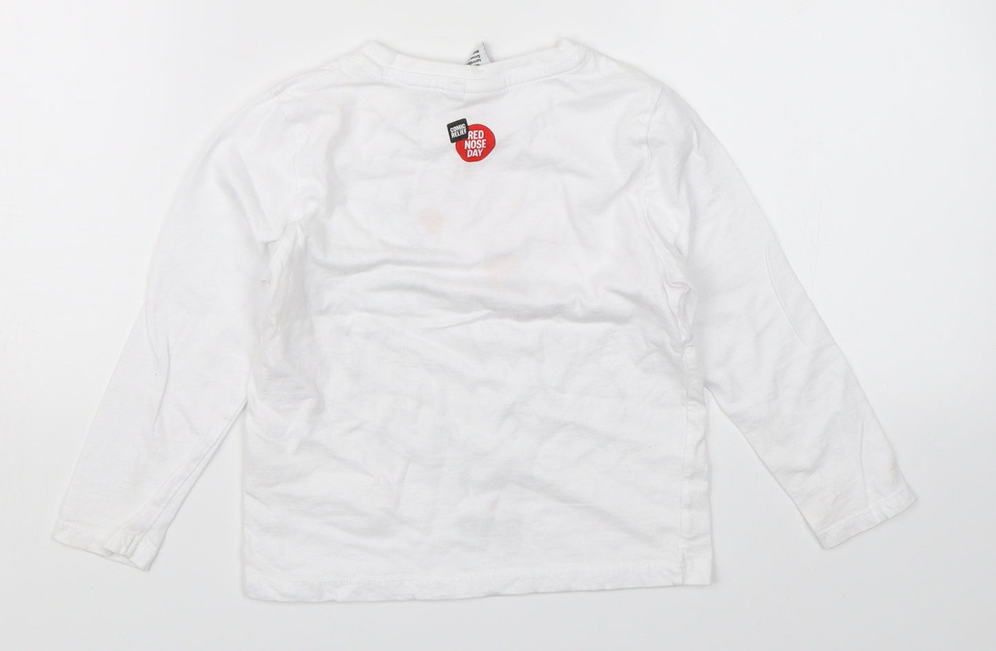 Comic Relief Boys White   Basic T-Shirt Size 3-4 Years  - Disney