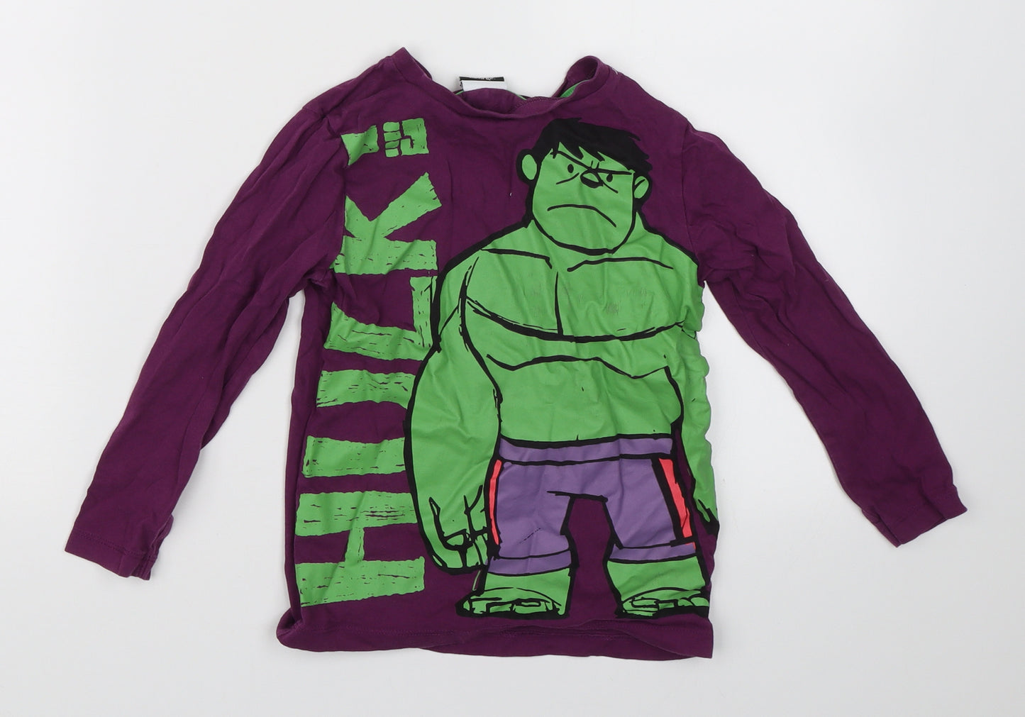 George Boys Purple   Basic T-Shirt Size 4-5 Years  - Hulk Marvel Superhero