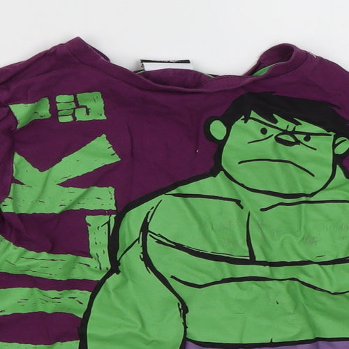 George Boys Purple   Basic T-Shirt Size 4-5 Years  - Hulk Marvel Superhero