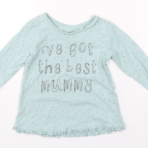 George Girls Green Polka Dot   Pyjama Top Size 12-18 Months