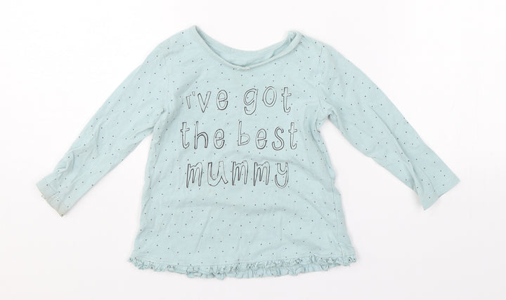 George Girls Green Polka Dot Pyjama Top Size 12-18 Months