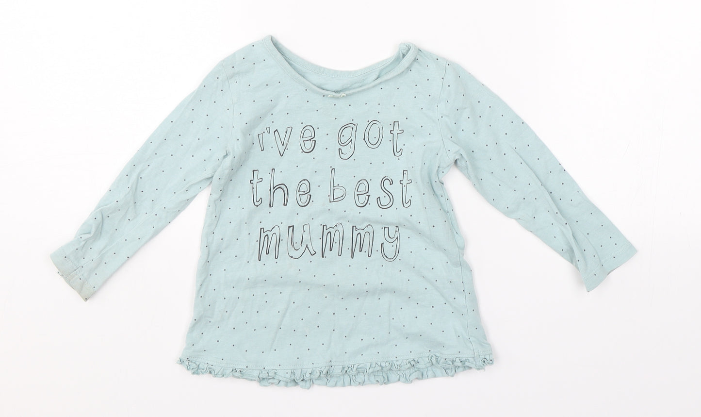 George Girls Green Polka Dot   Pyjama Top Size 12-18 Months