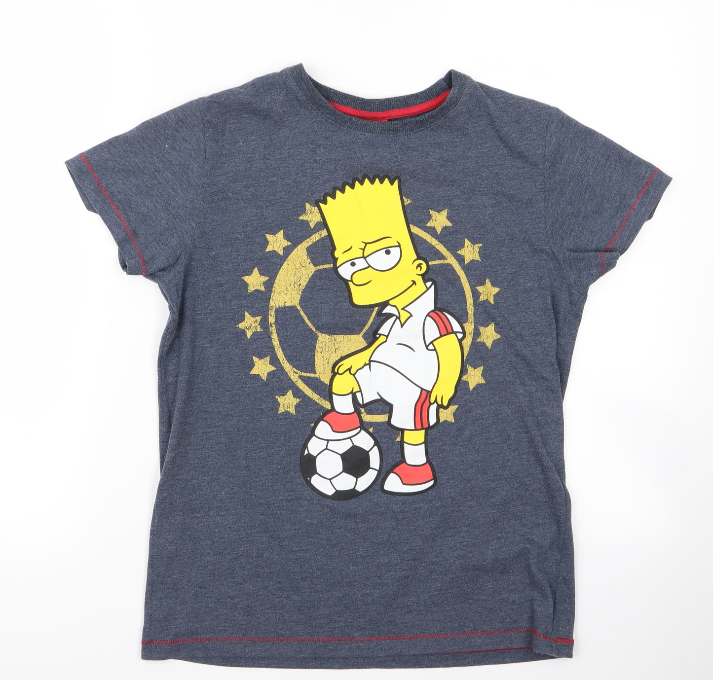 The Simpsons Boys Grey   Basic T-Shirt Size 9 Years  - bart