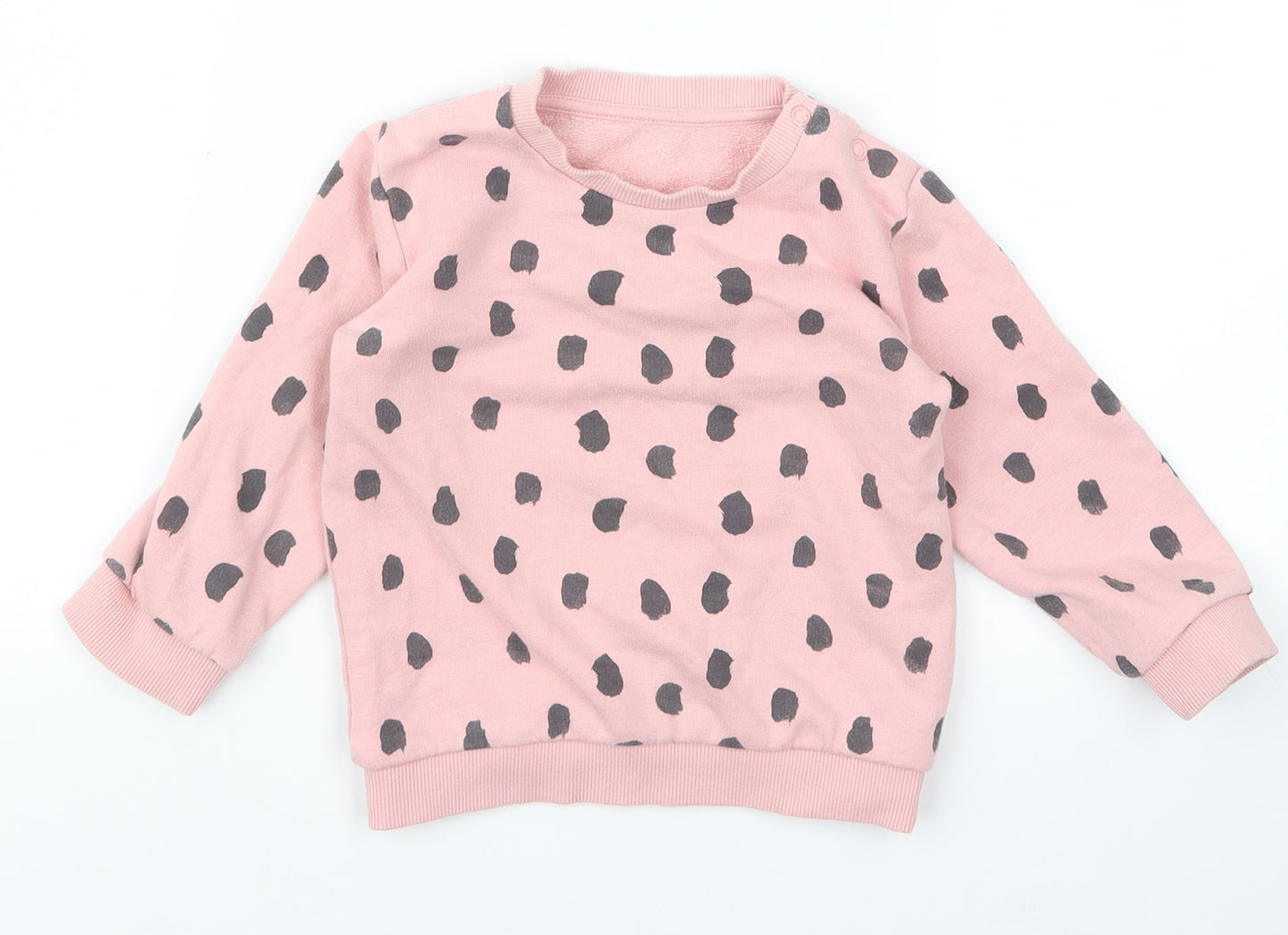 m&s Baby Pink Animal Print  Pullover Jumper Size 12-18 Months