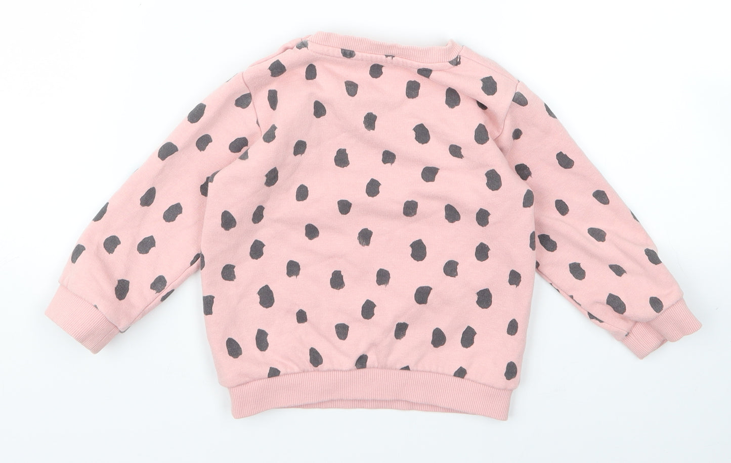 m&s Baby Pink Animal Print  Pullover Jumper Size 12-18 Months