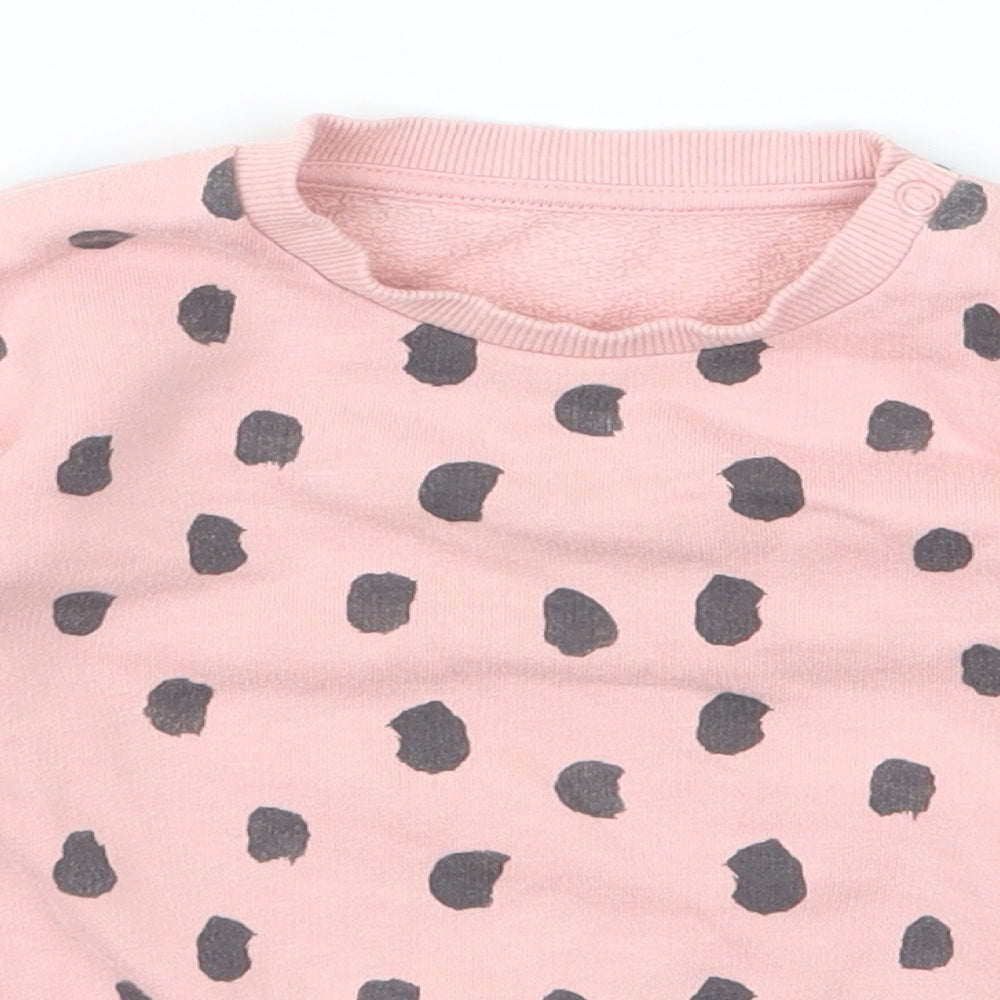 m&s Baby Pink Animal Print  Pullover Jumper Size 12-18 Months