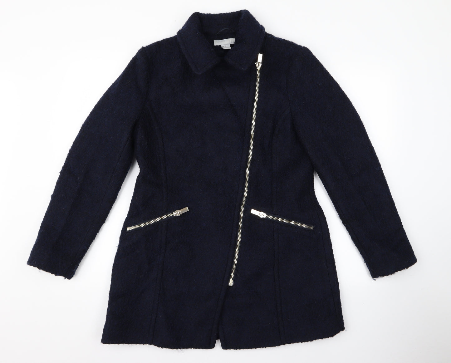 H&M Womens Black   Overcoat Jacket Size L