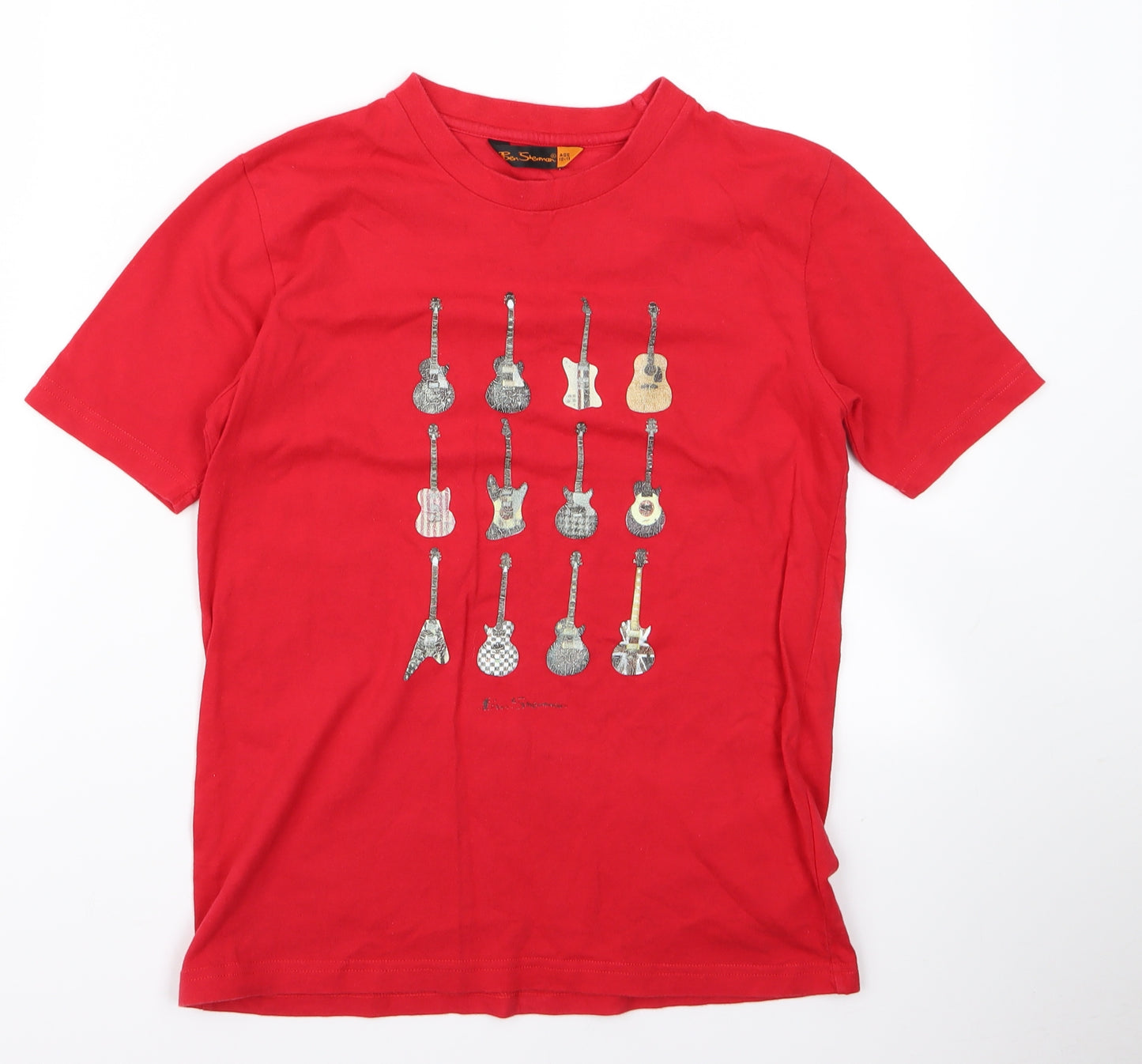 Ben Sherman Boys Red   Basic T-Shirt Size 10 Years  - guitar