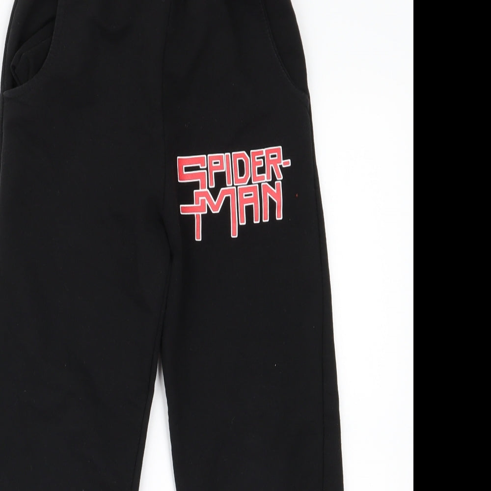 Preworn Boys Black   Jogger Trousers Size M - spiderman