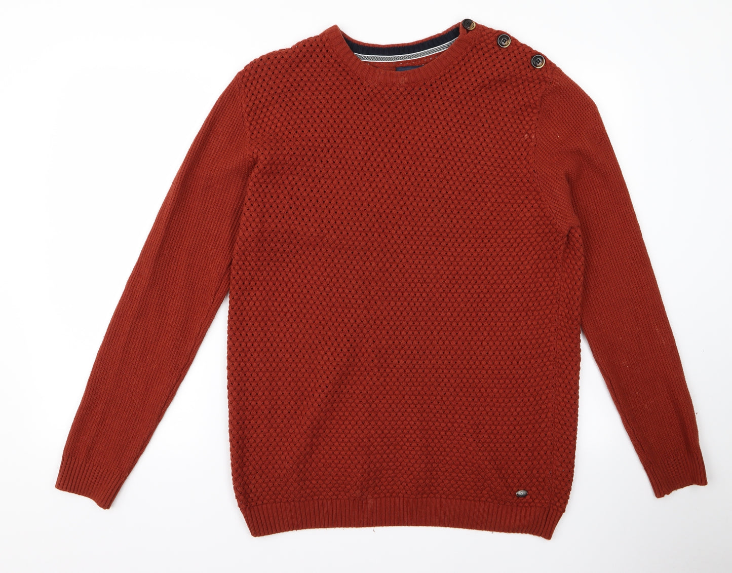 morley Mens Orange   Pullover Jumper Size M