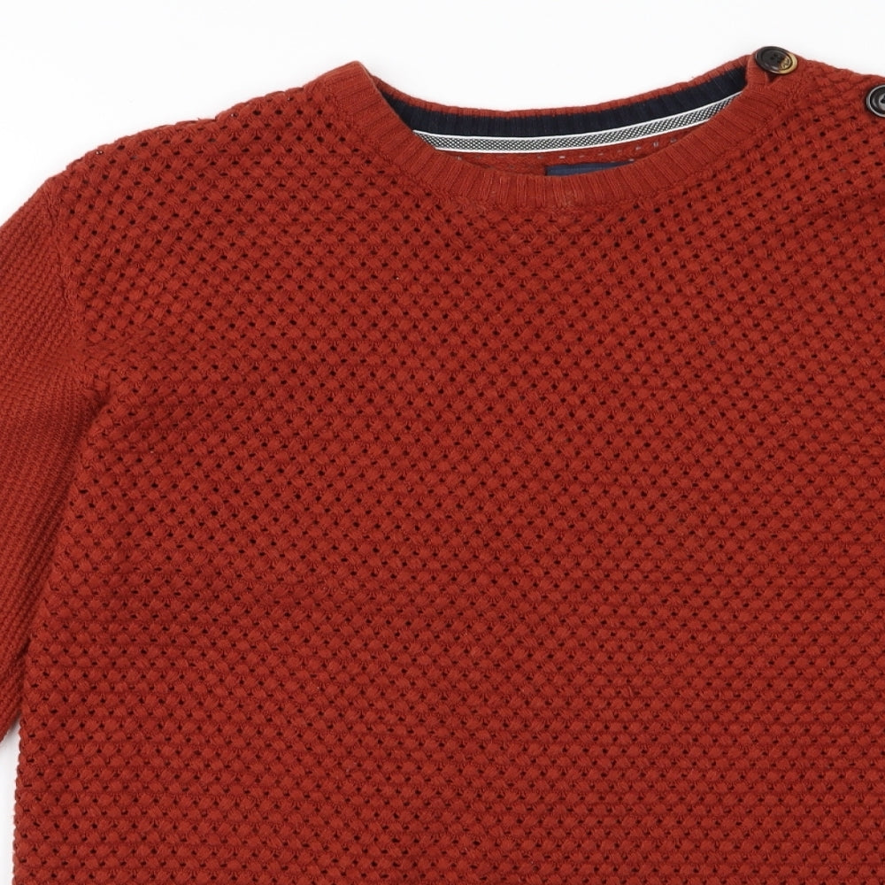 morley Mens Orange   Pullover Jumper Size M