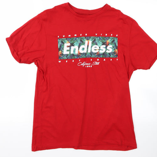 Primark Mens Red    T-Shirt Size M