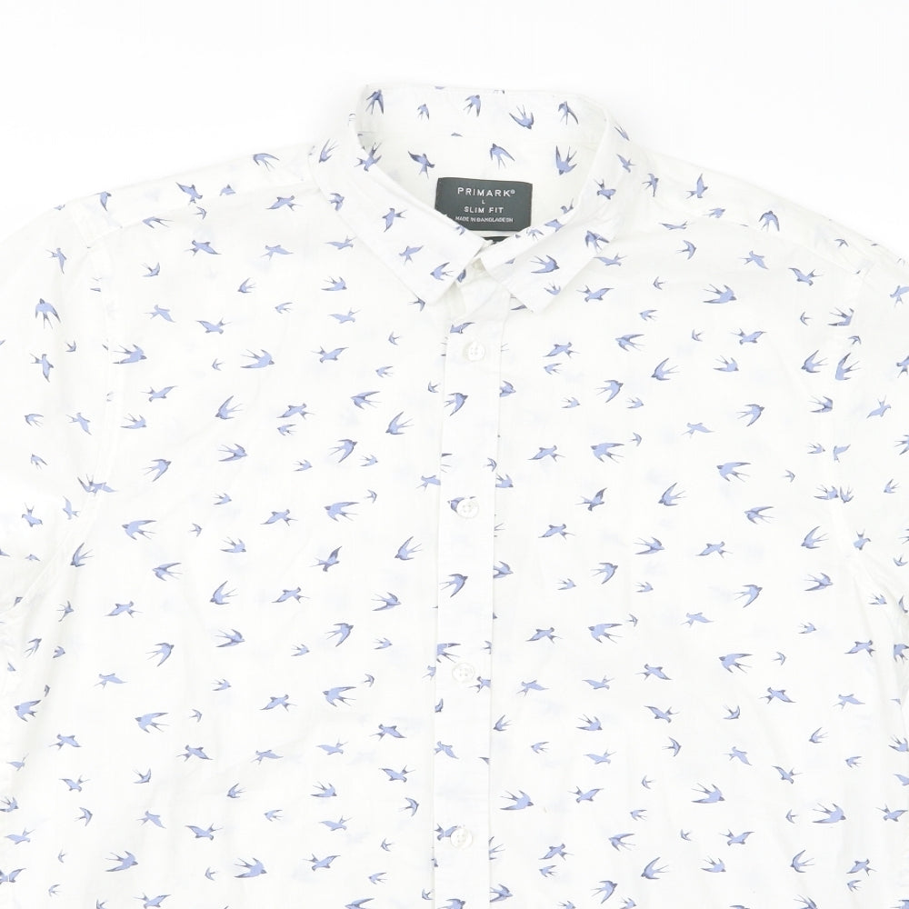 Primark Womens White   Basic Button-Up Size L