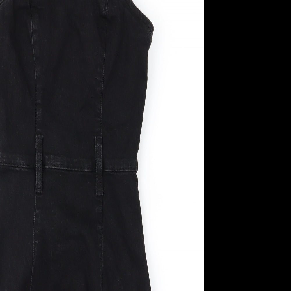 Primark Womens Black   Pinafore/Dungaree Dress  Size 6