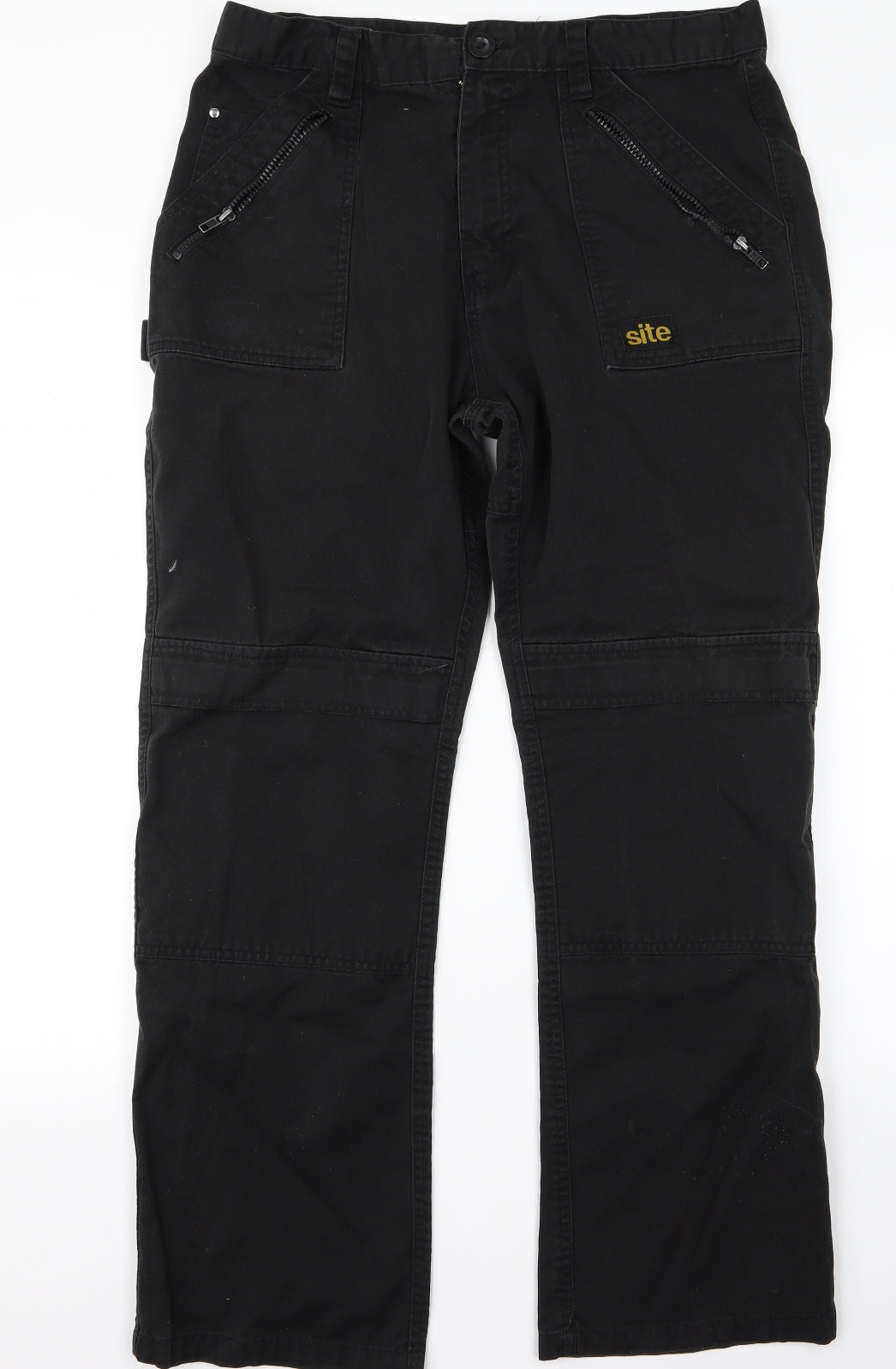 site Mens Black   Cargo Trousers Size 34 L30 in - v