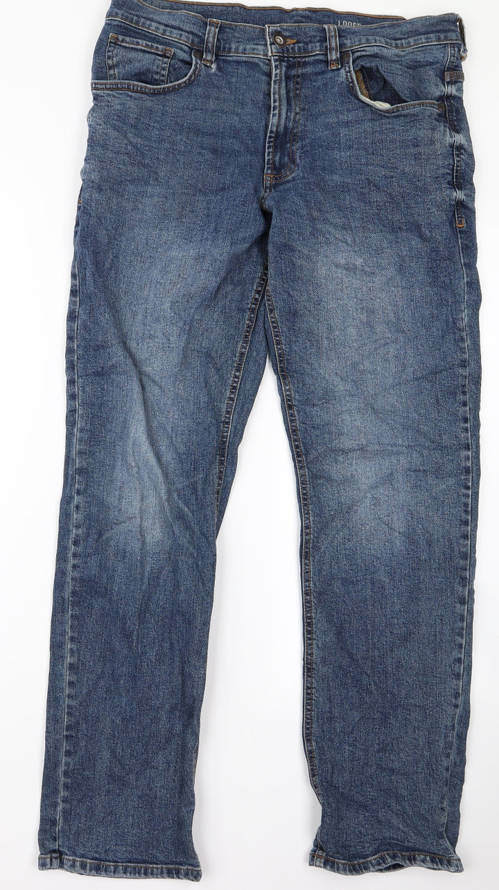 Preworn Womens Blue Bootcut Jeans Size 34 L26 in
