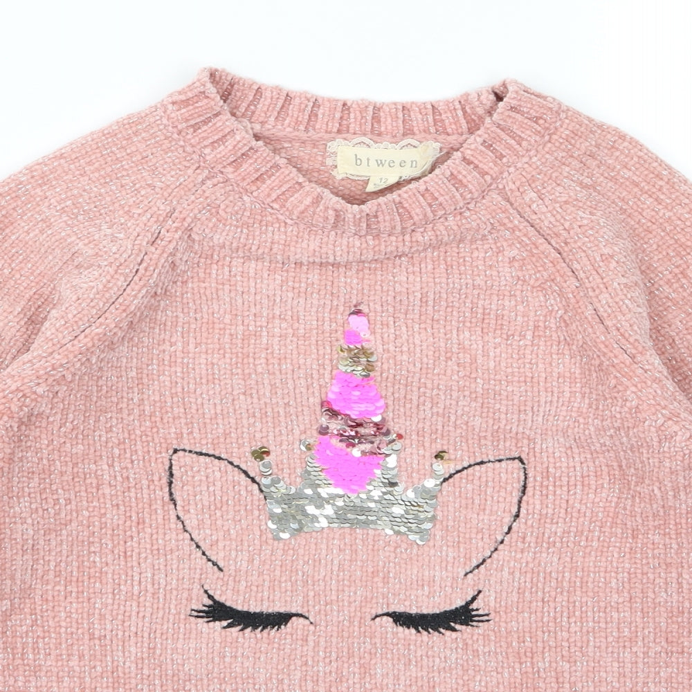 between Womens Pink   Pullover Jumper Size 12  - unicorn