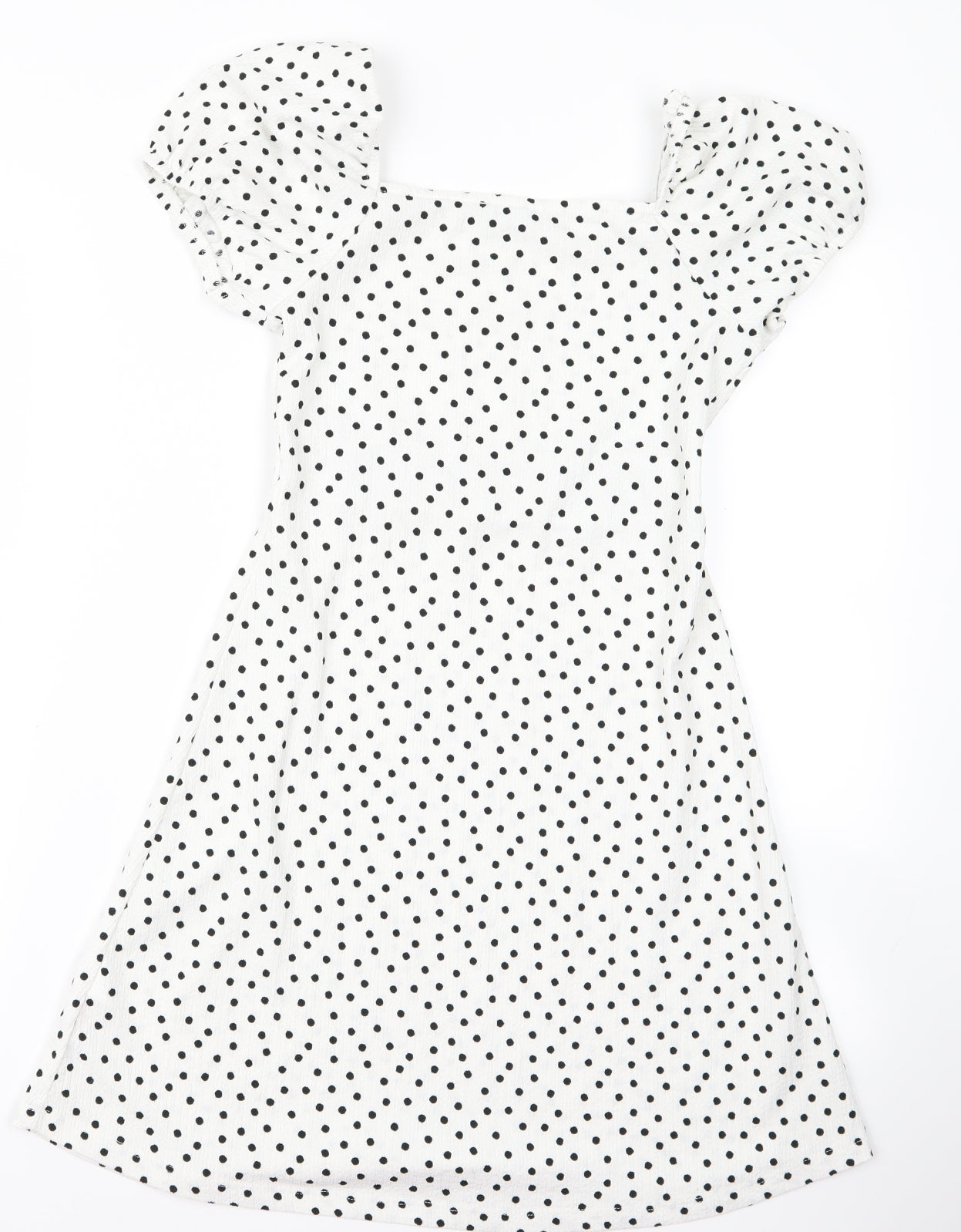 Primark Girls White Polka Dot  A-Line  Size 10-11 Years