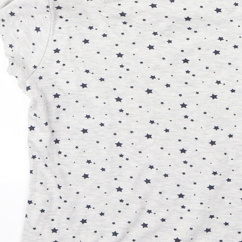 Preworn Girls Grey   Basic T-Shirt Size 10-11 Years  - star