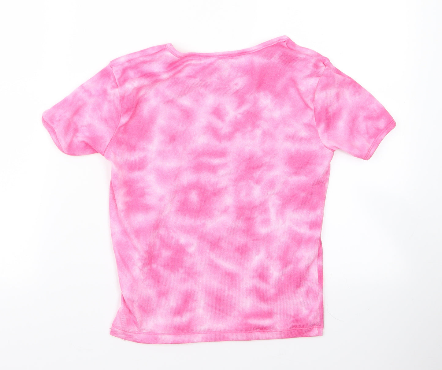 Preworn Girls Pink   Basic T-Shirt Size 12 Years  - unicorn
