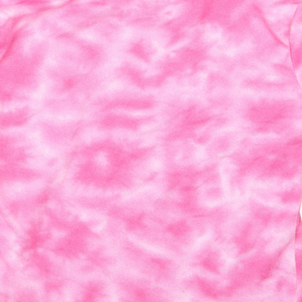 Preworn Girls Pink   Basic T-Shirt Size 12 Years  - unicorn