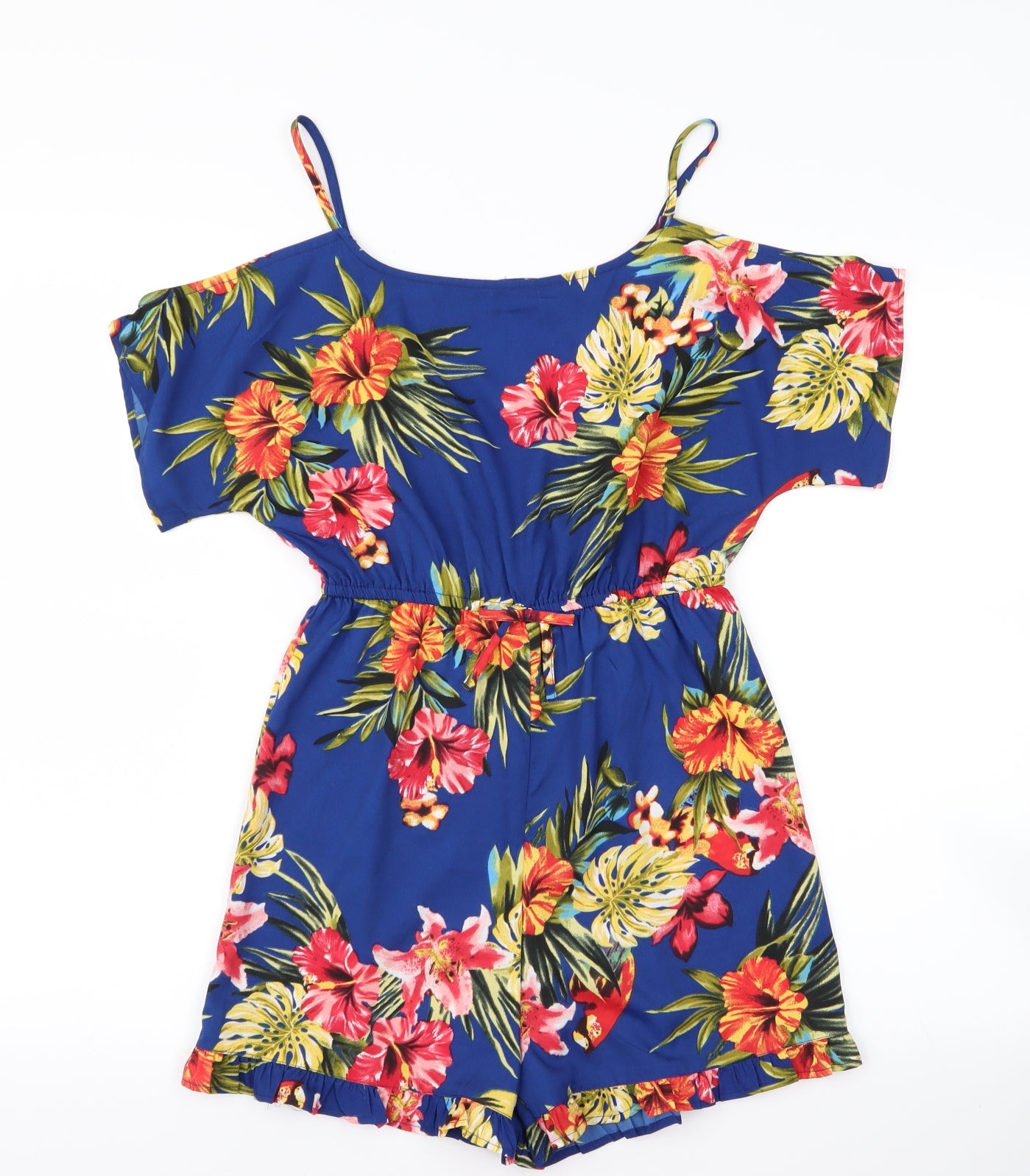 Primark Girls Blue Floral  Bodysuit One-Piece Size S