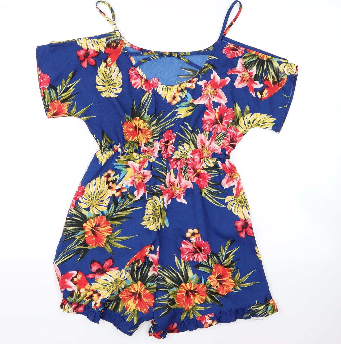 Primark Girls Blue Floral  Bodysuit One-Piece Size S
