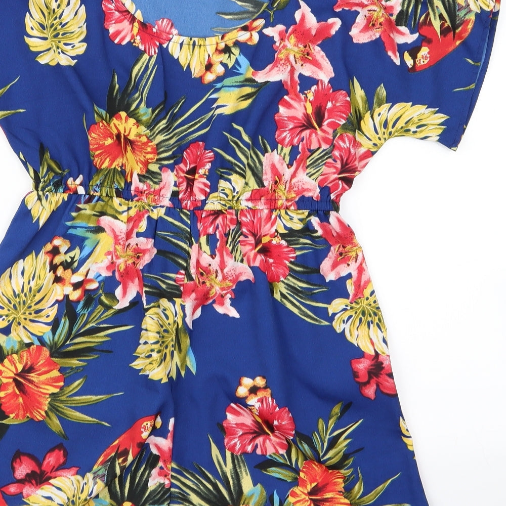 Primark Girls Blue Floral  Bodysuit One-Piece Size S