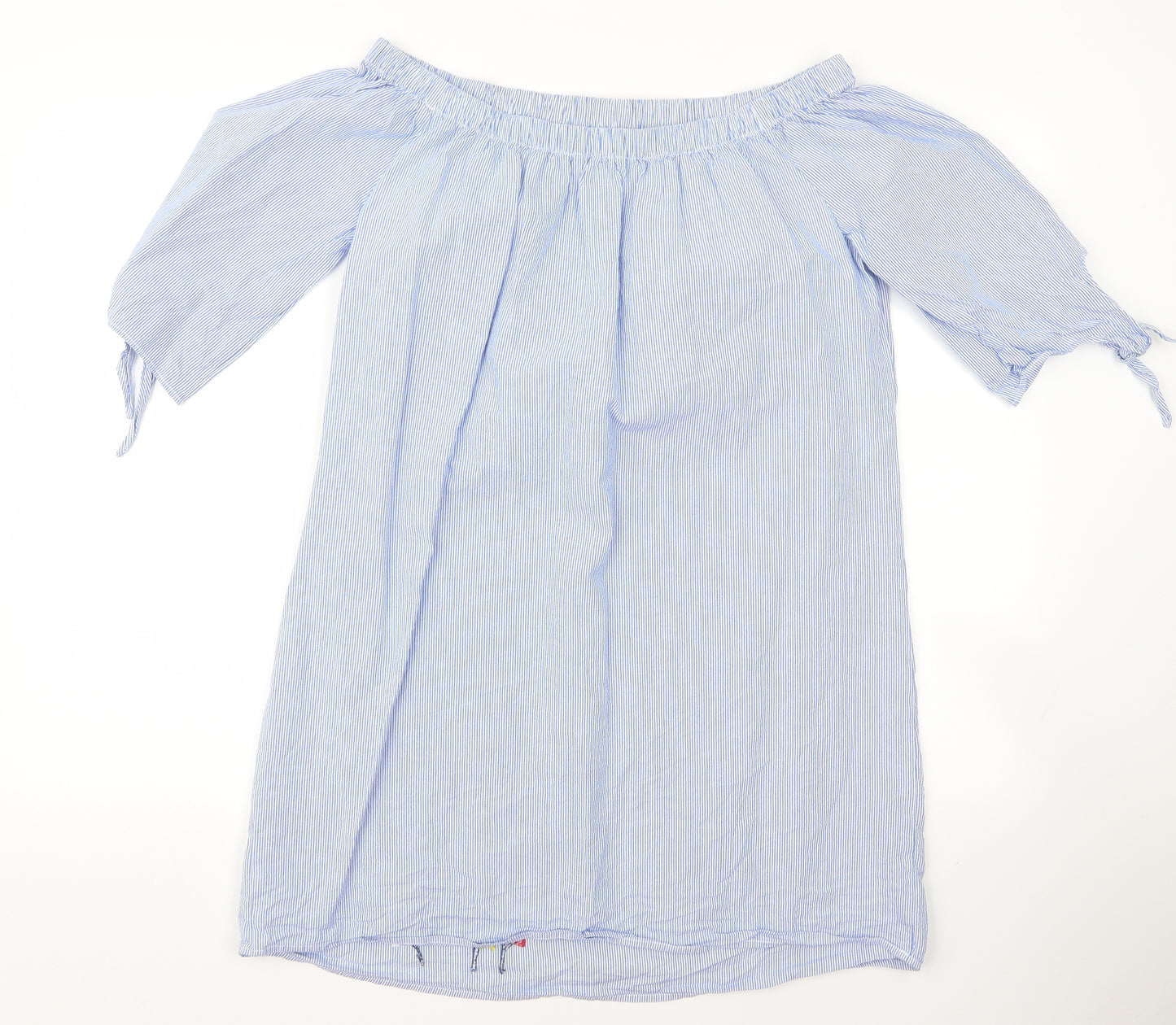 George Womens Blue Striped  Basic Blouse Size 12