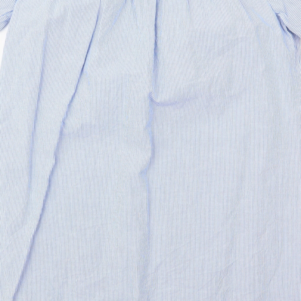 George Womens Blue Striped  Basic Blouse Size 12