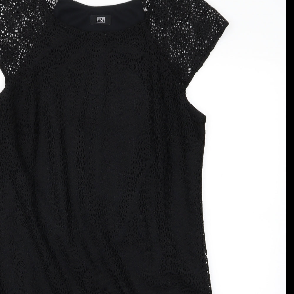 F&F Womens Black   T-Shirt Dress  Size 12