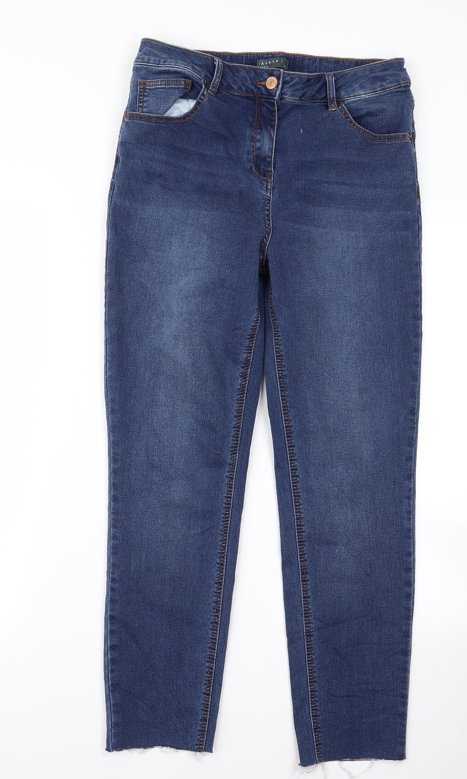 Papaya Womens Blue  Denim Skinny Jeans Size 12 L25 in